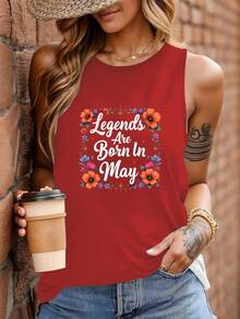 Las leyendas florales nacen en mayo - Chaleco para mujer - Rojo - Ver 1