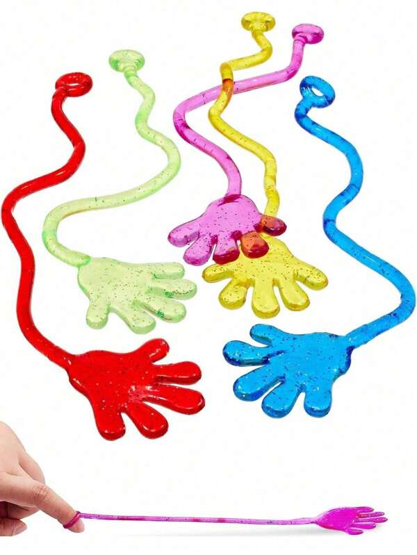 Caixa de tesouro com glitter pegajoso para presente, 10/20/40 peças, brinquedos para sala de aula - Sacola de brindes com enchimento de mãos pegajosas | Equipada com sacolas divertidas para presentear | Mãos brilhantes pequenas e extragrandes, presentes inovadores, prêmios, presentes para festa, presentes de Natal (apenas para uso adulto)