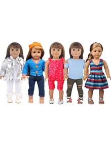 1pc Doll Clothes Set For 18-Inch American Dolls, Doll Princess Dress, Doll Tulle Skirt, Doll Floral Dress, Doll Sleeveless Dress, Fashion Doll Accessories Gift For Girls' Dolls' Birthday, Holiday, And Toys