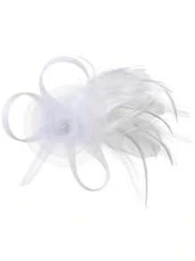 1 Piece Women's Feather Mesh Flower Fascinator With Headband And Clip Wedding Tea Party Kentucky Derby Fascinator Hats
