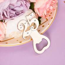 12 件时尚创意银色 25 号开瓶器，经典生日派对礼物，独特结婚周年纪念纪念品，促销礼品，厨房和酒吧餐饮配件 - 銀色 - 查看 4