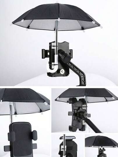 迷你自行车和户外活动伞 - 高品质紧凑型遮阳雨伞，黑色尖端顶篷和框架，四季便携轻便设计，适合户外使用