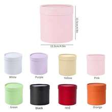 4PCS 12cm Pink Circular Flower Arrangement Box, Flower Wrapping Small Box, Valentine's Day Flower Packaging Small Bucket, Hand-Held Flower Bucket Mini Hug Bucket - Large - View 13