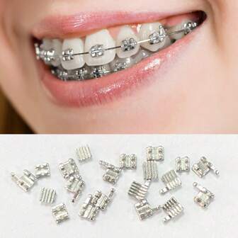 20pcs/Set Random Color & Style Stainless Steel Tooth Decor, Suitable For Men And Women, Exquisite Daily Accessory, Beautiful Gift