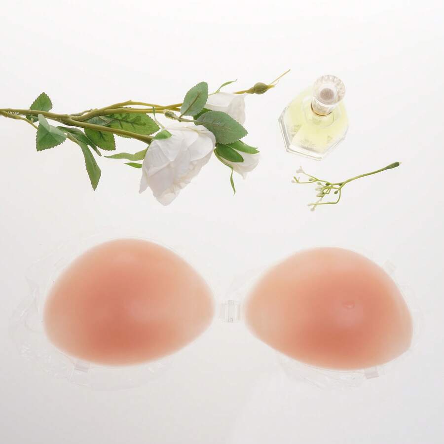 Silicone Breast Petals For Women, Invisible Seamless Enhancing Lift Deodorant Bra Pads Suitable For Dresses, Wedding Photo Shooting - Dusty Pink - View 1