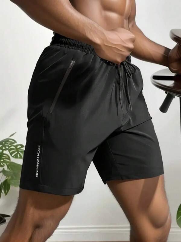 Men's Casual Loose Fit Running Shorts - Fashionable Relaxed Fit With Practical Drawstring Waist, Made Of Polyester Fiber - Suitable For Sports, Outdoor And Everyday Wear