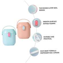 1 pieza Caja portátil para leche en polvo para bebé, caja de almacenamiento de leche en polvo de gran capacidad, caja sellada para almacenamiento de alimentos frescos - Multicolor - Ver 4
