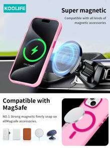 Koolife 1pc Magnetic Wireless Charging Magsafe Independent Button Colorblock Frosted Magnetic Phone Protective Case Full Body Anti-Drop PC+TPU Cover Compatible With IPhone Apple 11/12/12 Pro/12 Plus/13/13 Pro/13 Pro Max/14/14 Pro/14 Pro Max/15/15 Plus/15 Pro/15 Pro Max/16/16 Plus/16 Pro/16 Pro Max/16e