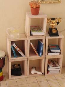 1pc 1:12 Scale Wooden Handmade Doll House Cabinet, Can Be Used As Shoe Cabinet, Storage Rack, Bookshelf, Display Shelf, Wine Cabinet, Drawer Cabinet, Multifunctional Cube Cabinet, Exquisite Dresser, Suitable For Various Placements, Applicable For Various Projects