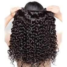 3 Bundles Deep Wave Human Hair Bundles 4 Bundles Human Hair Extensions 12A 100% Unprocessed Virgin Brazilian Deep Curly Bundles Human Hair Remy Curly Weave Hair Bundles Natural Color - Natural Black - View 4
