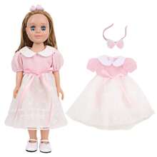 1pc Doll Clothes Set For 18-Inch American Dolls, Doll Princess Dress, Doll Tulle Skirt, Doll Floral Dress, Doll Sleeveless Dress, Fashion Doll Accessories Gift For Girls' Dolls' Birthday, Holiday, And Toys
