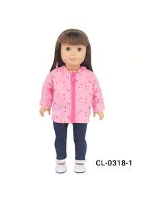 1 Set 18 Inch Doll Clothes, Jacket + Pants, Raincoat, Sunscreen Outfit, Fashionable Doll Dress With Star/Heart Pattern, 4 Color Options, Spring/Summer Doll Jacket, Suitable As Birthday Gift Or Holiday Toy Gift, Role Play