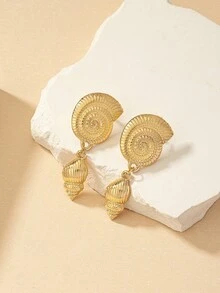 1 Set European And American Style Versatile Exaggerated Conch Necklace Set For Beach Vacation - Leopard Print Conch Necklace Set - View 11