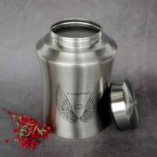 Large Cremation Urns For Adult Human Ashes, Angel Wings In Loving Memory Decorative Funeral Burial Urn For Male Female Ashes With Velvet Bag - Bạc - Xem 8