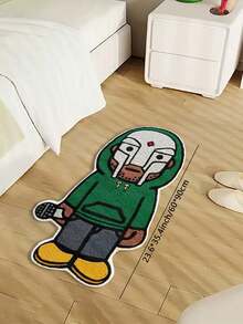 1 Piece Fun Pattern Soft Rug For Bedroom, Area Carpet With Cool Singer Man In Mask, Anti-Slip Carpet For Bedroom, Door Mat, Home Decor - Green - View 15