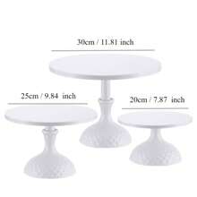 1pc White Cake Rack, Round Metal Simple Display Rack, Gold Dessert Tray, Used For Birthday Parties, Parties, Showers, Weddings, Pastries, Celebrations, Decorations, Paper Cups, Cakes, Snacks, Dessert Racks, Suitable For Christmas Gift, Thanksgiving,Kitchen,Christmas Gift