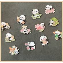 12 件熊猫图案冰箱贴，创意动物磁铁，适用于厨房、客厅、照片墙、家庭办公室白板、洗碗机装饰，是送给朋友和家人的独特礼物，情人节 - 彩色 - 查看 4