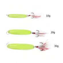 3 Stücke/Set 10g/20g/30g Metalllöffel Köder, drehende glänzende Klinge weicher Köder, schräg geschnittener leuchtender harter Köder für Weitwurfangeln vom Ufer aus