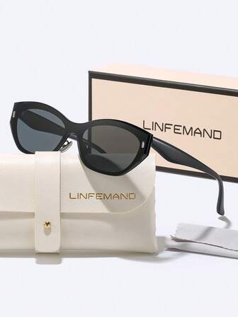  LINFEMAND klassische Katzenaugen-Rahmen Plastikbrillen, modische Nylongläser Hochwertige Gelegenheitsaccessoire, Geschenk für Frauen