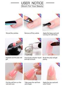 144 件/盒延长指甲模具，全覆盖指甲延长片丙烯酸模具快速成型模具适用于聚氨酯指甲胶制作器 UV 凝胶假指甲片美甲模具假指甲片 - 彩色 - 查看 9