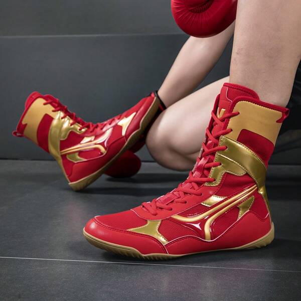 2025 New Unisex Color-Blocked Training Shoes - Slip-Resistant & Durable For Boxing, Wrestling & Gym