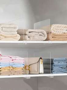 6 separadores de estantes de armario, separadores de estantes transparentes para armario, separadores de estantes para dormitorio, cocina y oficina - 6 unids/set - Ver 12