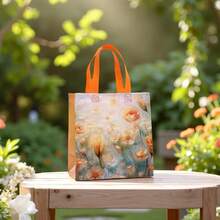 12 قطعة / مجموعة أكياس قماش غير منسوجة بنقوش زهرية، هدايا عيد، حفلات عيد الميلاد، التعبئة والتغليف، حقائب تسوق، أكياس مقاومة للماء