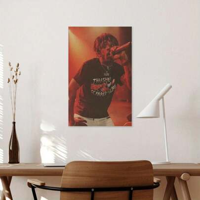 1 PC Lil Uzi Witt Crashers Mysterious Fashion Icon Poster - Vivid Orange Red Concert Poster, Modern Bedroom Decor Fan Exclusive, Hangable Indoor Wall Art Print, Fan Souvenir | Bold Aesthetics | High Quality Print, Music Room Decor, Unframed