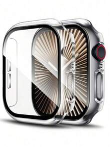 3-In-1 Protective Case Set, Includes Tempered Glass And Screen Protector, Compatible With Apple Watch Series 10/9/SE/8/7/6/5/4/3, 40mm/41mm/44mm/45mm/42mm/46mm/49mm, All-Around Protection, Built-In Tempered Glass Bezel And High Sensitivity Film, Unisex