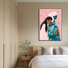 3pcs Modern Abstract Colorful And Vibrant Women's Flower Wall Arts Canvas Posters, High-Definition Printing Optional Frame, Home Decoration Hanging Painting For Living Room, Bedroom, Dining Room ,Wall Art With Frame - Multicolor - View 5