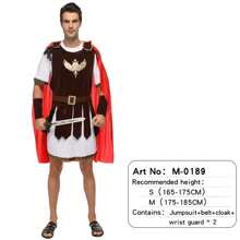 Disfraz de Guerrero Romano Gladiador para Hombres, Conjunto de Guerrero Real Romano Antiguo Italiano, para Carnaval, Fiesta de Disfraces (Nota: Solo Ropa, Sin Accesorios en Muñecas y Piernas, Sin Armas)