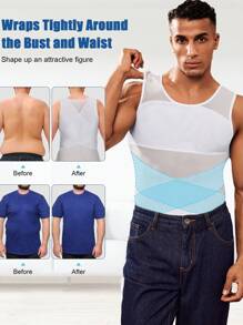TAILONG Compression Shirt For Men Slimming Undershirt Body Shaper Tank Top For Gynomastica Sleeveless Shapewear Vest Men