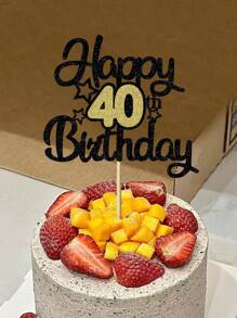 1 pieza/10 piezas Decoraciones para tarta "Feliz 40th cumpleaños", decoraciones para fiesta de 40th cumpleaños