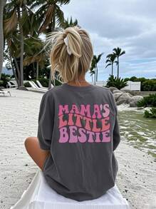 A Suit Of Young Girls Casual Printed Round Neck Pullover Short-Sleeved T-Shirt For Summer Students - T-Shirt For Young Adventurers Who Love Travel Summer Tops Tween Girl Clothes Graphic Tees Girls Summer Clothes