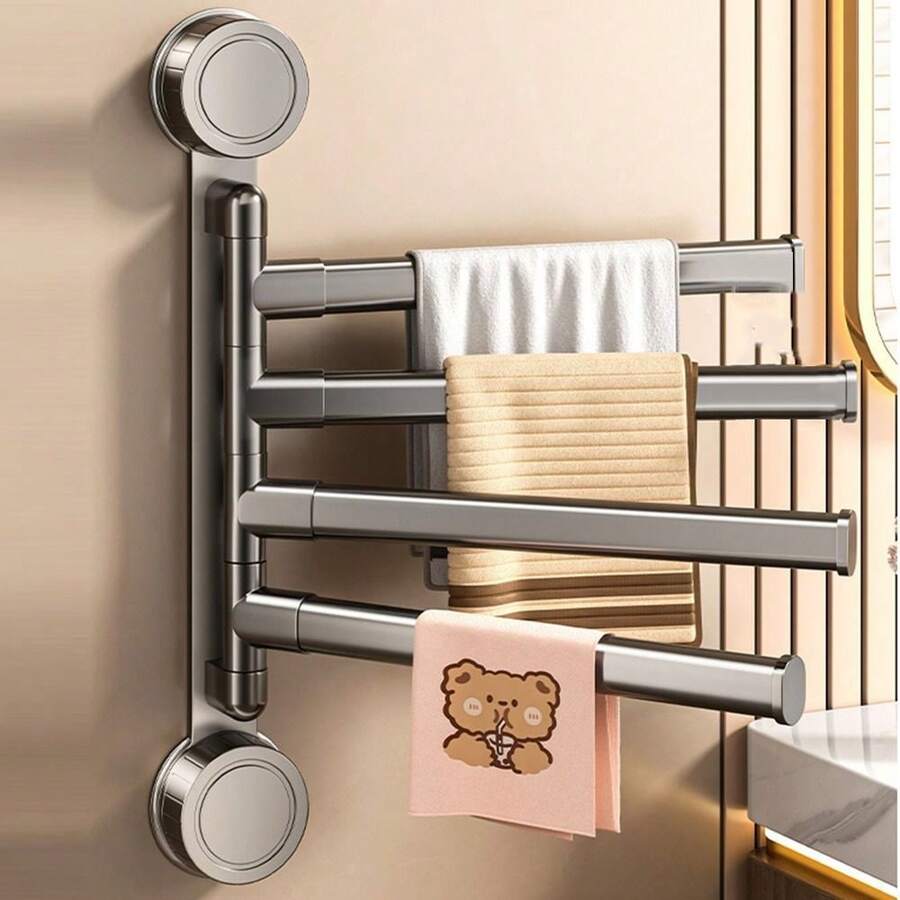 1 件装吸盘毛巾架可旋转毛巾架 2/3/4/5 杆毛巾挂架厨房浴室壁挂式 - 彩色 - 查看 1