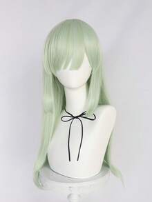 女士薄荷绿长直发动漫角色扮演假发，带刘海，合成无胶耐热高温纤维发，适用于万圣节派对服装学校狂欢节音乐会度假摄影主题活动动漫展 - 薄荷綠 - 查看 4