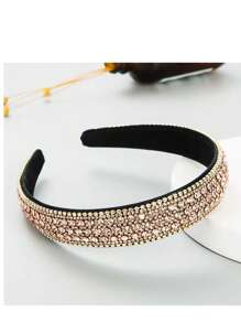 1 pièce Élégant Serre-tête rembourré en velours baroque coréen, Vintage diamant brillant décoré Serre-tête de haute qualité - Convient pour les dames et les filles pour assister à des soirées et des bals, Cadeau de haute qualité exquis pour les amis