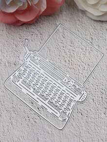 1 pieza de set de troqueles de corte de metal con diseño de máquina de escribir y libro, ideal para manualidades de scrapbooking, elaboración de tarjetas, álbumes de fotos y decoraciones navideñas - Plateado - Ver 7