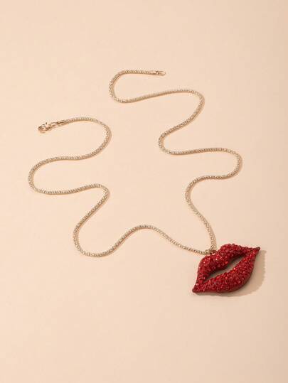 قلادة قلب أحمر على شكل ملاك ، بسلسلة طويلة ، تصلح للارتداء اليومي ، هدية للمناسبات