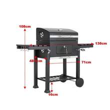 Outdoor Barbecue Charcoal BBQ Grill Built In Thermometer With Wheels - 1 - View 4