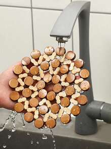 Almohadilla de aislamiento térmico de bambú, posavasos, soportes para ollas, salvamanteles resistentes al calor, posavasos, accesorios de cocina para el hogar, artículos indispensables para el hogar y la cocina, utensilios y equipos de cocina como regalos prácticos de Navidad