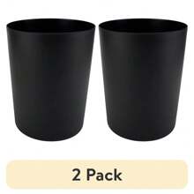 (2 Pack) 5 Gallon Trash Can, Plastic Office Trash Can, Black Marble
