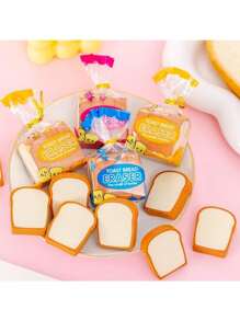 8/16/24/32 pièces Gomme en forme de toast Kawaii, gomme à crayon mignonne, gomme à pain 3D, gomme à crayon de dessin animé, outils de croquis pour peintres et artistes, fournitures pour cadeau (aléatoire)