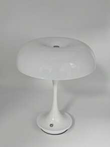 Luminária de mesa LED moderna em formato de cogumelo, design de plástico moderno, recarregável, 3 temperaturas de cor e regulável, adequada para quarto, sala de estar e decoração de casa, presente, decoração de feriados