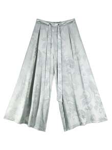 Men's Retro Chinese Style Loose Wide Leg Pants, Satin-Like Jacquard Dragon Pattern, Breezy & Breathable, Soft & Comfortable, Spring/Autumn