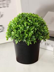 1 pieza/2 piezas Bonsái de Boj artificial, Hoja de Eucalipto artificial en miniatura, Macetas de plástico negro y blanco, Material PP/PE, Decoraciones de escritorio, Flores artificiales, Plantas de imitación, Decoración para fiestas al aire libre, Cumpleaños, Boda, Temporada de bodas, Decoración para la temporada de graduación, Hogar, Comedor, Sala de estar, Dormitorio, Decoración de jardín