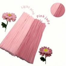 100 件多色雪尼尔管道清洁器，适用于手工艺和 DIY 项目，双色可选扭绳清洁器套件，管道清洁器花套装