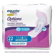 Equate Options Women's Incontinence Pads, Moderate Absorbency, Regular Length (72 Count), Compare To Poise® - 22 - View 1