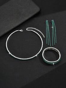 3 件女士首饰套装：流苏项链、耳环和手链，适合日常、宴会、音乐节、毕业摄影和新娘配饰 - 星星 - 查看 10