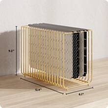 Bent Wire Hanging File Basket, 9.2 X 12.4 X 6.1 In., Gold Metal - Yellow - View 4